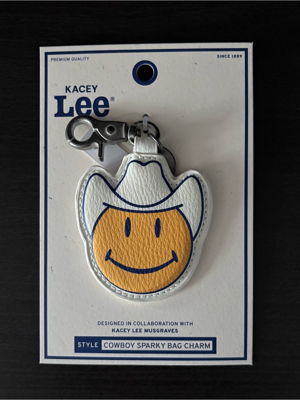 NEW Kacey Musgraves x Lee Women's Cowboy Sparky Smiley Bag Keychain Charm